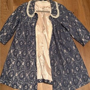Stella Cream and Blue Lace Coat (size small/medium)